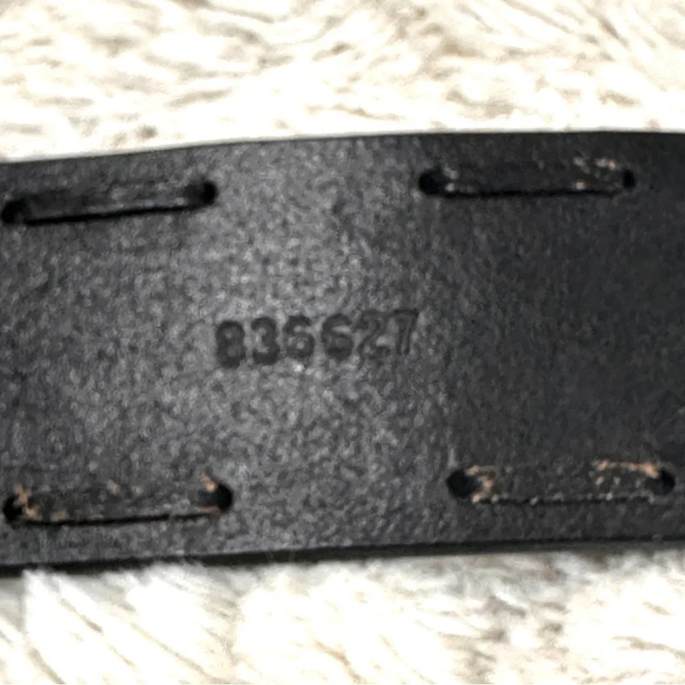 DKNY Black Leather Laced Design, Silver Buckle  Belt M,  EUC!